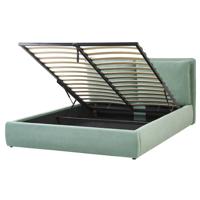 Beliani-BAJONNA-Bed met opbergruimte-Groen-160 x 200 cm-Fluweel - thumbnail