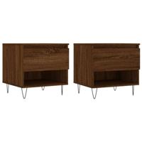 Salontafels 2 st 50x46x50 cm bewerkt hout bruin eikenkleur - thumbnail