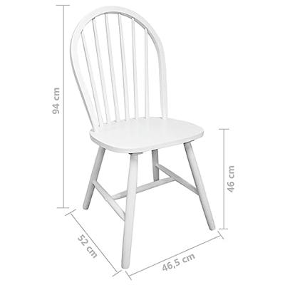 Eetkamerstoelen 4 st massief rubberwood wit