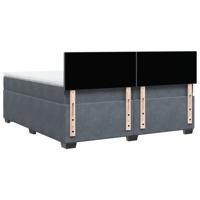 Boxspring met matras fluweel donkergrijs 200x200 cm - thumbnail