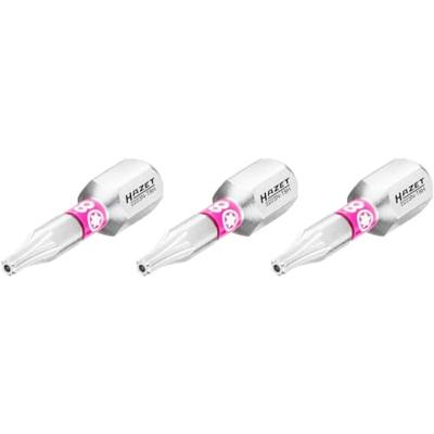 HAZET Bit 2223N-T8H/3 · 1/4 inch (6,3 mm) zeskant massief · Tamper resistant TORX®-profiel · 3-delig · SW T8H