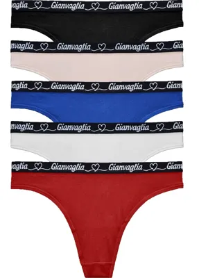 GIanvaglia 5-pack string - Hearts - Katoenen dames strings multipack