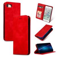 Retro huid voelen Business magnetische horizontale Flip lederen case voor iPhone 8/7 (rood) - thumbnail