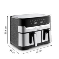 Tefal EY905D Easy Fry & Grill Dual Airfryer Grijs - thumbnail