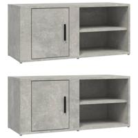 Tv-meubels 2 st 80x31,5x36 cm bewerkt hout betongrijs - thumbnail