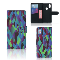 Xiaomi Mi A2 Bookcase Abstract Green Blue - thumbnail