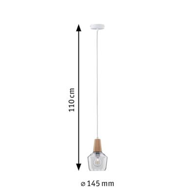 Paulmann Neordic Ylvie 79745 Hanglamp LED E27 20 W Hout, Helder
