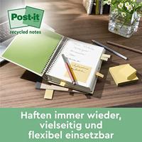 Post-it Recycled notes, 100 vel, ft 76 x 127 mm, geel, pak van 6 blokken - thumbnail