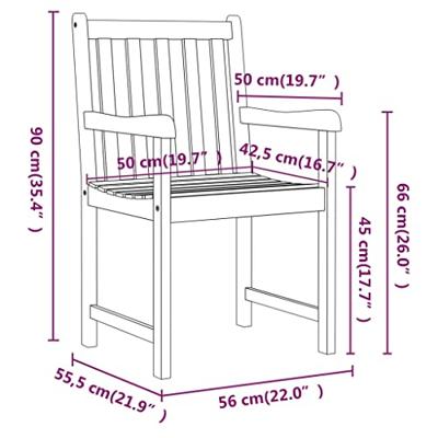 Tuinstoelen 2 st massief acaciahout