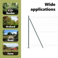 VidaXL Afrasteringspaal groen 10 x 1,6 m (50 mm gaas) staal en pvc - thumbnail