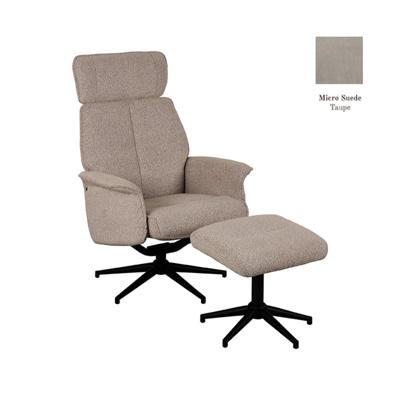 LABEL51 Fauteuil Verdal - Taupe - Micro Suede - Incl. Hocker LABEL51 Fauteuil Verdal - Taupe - Micro Suede - Incl. Hocker