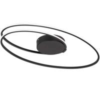 Ringen LED Plafonniere 60 cm - Plafondlamp 3 staps dimbaar - Warm wit licht - Zwart - thumbnail