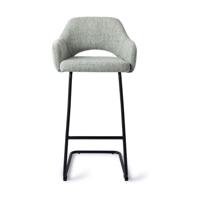 Jesper Home Barkruk 'Yanai' Arch Black, kleur Soft Sage (zithoogte 75cm) - thumbnail