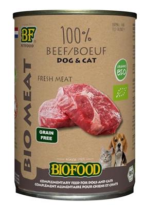 BIOFOOD ORGANIC HOND 100% RUND BLIK 12X400 GR BIOFOOD ORGANIC HOND 100% RUND BLIK 12X400 GR