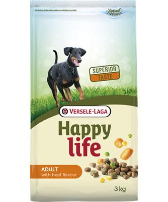 Happy Life Adult met rundsmaak hondenvoer 15 kg