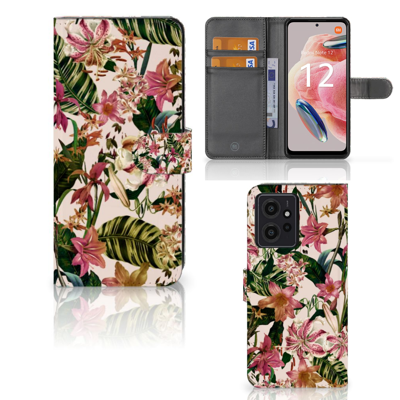 Xiaomi Redmi Note 12 4G Hoesje Flowers | Portemonnee hoesje