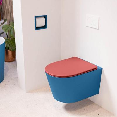 MONDIAZ LAVIE hangend toilet single fire rimless diepspoel Jeans, Toiletzitting met quick-release & softclose Fire