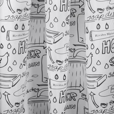 Douchegordijn Differnz Bath Polyester 180x200 cm Zwart Differnz