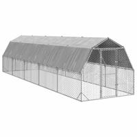Kippenren met dak 2,5x10x2,25 m gegalvaniseerd staal - thumbnail