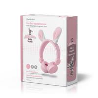 Bedrade Koptelefoon | 1,2 m Ronde Kabel | On-Ear | Afneembare magnetische oren | Robby Rabbit | Roze - thumbnail