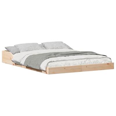 Bedframe Bruin 135 x 190 cm Massief grenenhout Bedframe Bruin 135 x 190 cm Massief grenenhout