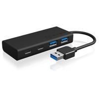 ICY BOX IB-HUB1426-U3, USB 3.2 Gen 1 Hub Type-A zu 2x Type-C® u. 2x Type-A USB Anschl. 60493 USB-hub 4 poorten USB-A USB 3.0 5 GBit/s Via PC bedienbaar Zwart - thumbnail