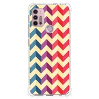 Motorola Moto G30 | G20 | G10 Doorzichtige Silicone Hoesje Zigzag Multi Color - thumbnail