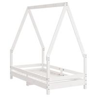Kinderbedframe 70x140 cm massief grenenhout wit - thumbnail