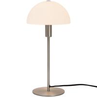 Kleine tafellamp wit & geborsteld staal met E14 fitting en schakelaar Norlux Ellen 20 40 cm - thumbnail