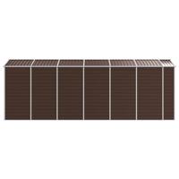 Tuinschuur 191x555x198 cm gegalvaniseerd staal bruin - thumbnail