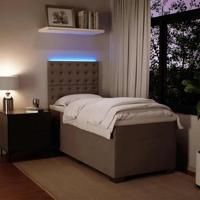Boxspring met matras fluweel lichtgrijs 90x190 cm - thumbnail