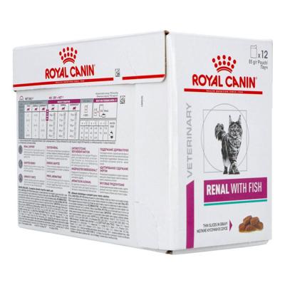 Royal Canin Veterinary Renal met vis natvoer kat (in saus) 4 dozen (48 x 85 g) Royal Canin Veterinary Renal met vis natvoer kat (in saus) 4 dozen (48 x 85 g)