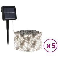 VidaXL 5 st lichtslinger met 200 led&apos;s solar binnen/buiten koudwit - thumbnail