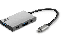 ACT Connectivity USB-C Hub 4-Port met 2x USB-C en 2x USB-A usb-hub - thumbnail