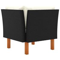 Hoekbank poly rattan en massief eucalyptushout - thumbnail