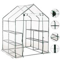 VidaXL Tuinkas met 8 schappen 143x143x195 cm - thumbnail