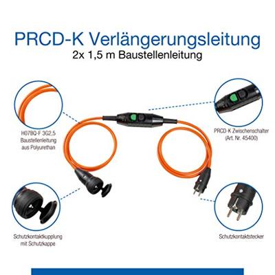 AS Schwabe 45401 PRCD-verlengkabel PRCD-K 230 V Zwart, Oranje IP44
