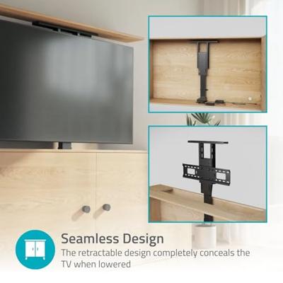 Gemotoriseerde TV-Standaard | 37 - 80 " | Maximaal schermgewicht: 60 kg | Ingebouwd Kastontwerp | Hefbereik: 68 - 158 cm | Afstandbestuurbaar | ABS / Staal | Zwart - thumbnail