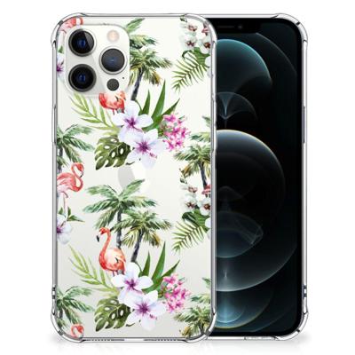 iPhone 12 Pro Max Case Anti-shock Flamingo Palms iPhone 12 Pro Max Case Anti-shock Flamingo Palms