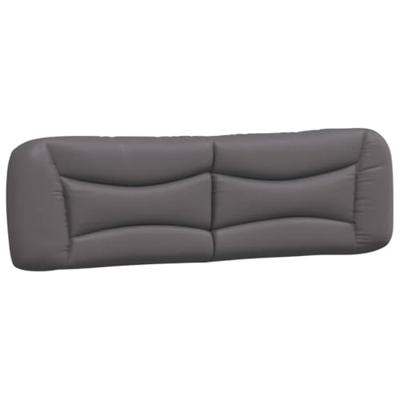 Hoofdbordkussen 180 cm kunstleer grijs