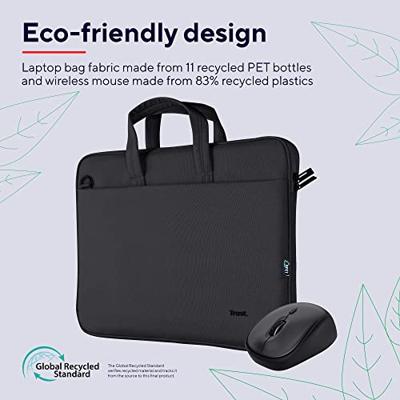 Trust Bologna Laptoptas en muisset Laptop tas Zwart