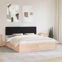 Bedframe met Gevoerd Hoofdgedeelte Zwart 180 x 200 cm - thumbnail