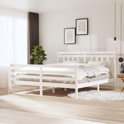 Bedframe massief hout wit 180x200 cm Bedframe massief hout wit 180x200 cm