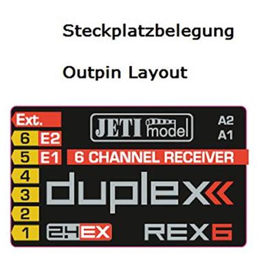 Jeti JDEX-RR6 80001237 Rex 6 6-kanaals ontvanger 2,4 GHz