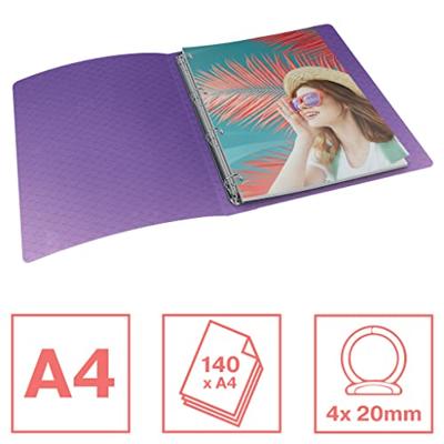 Esselte Colour&apos;Breeze ringmap, 4 ringen, PP, ft A4, met soepele kaft, lavendel