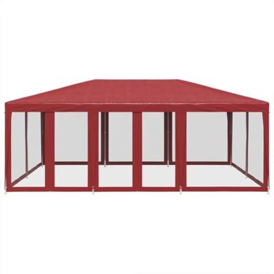 VidaXL Partytent met 10 mesh zijwanden 6x4 m hdpe rood