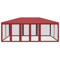 VidaXL Partytent met 10 mesh zijwanden 6x4 m hdpe rood - thumbnail