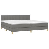 Boxspring met matras stof donkergrijs 200x200 cm - thumbnail