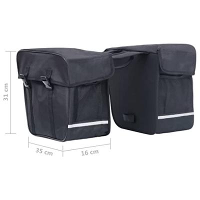 VidaXL Fietstas voor bagagedrager dubbel waterdicht 35 l zwart - thumbnail