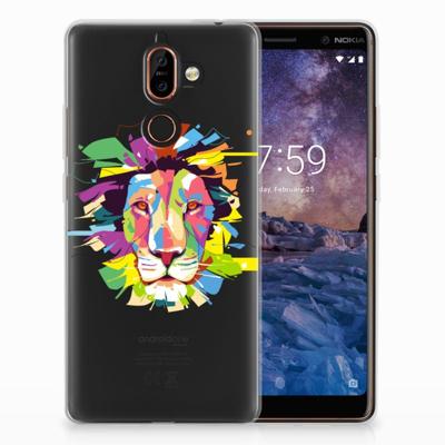 Nokia 7 Plus Telefoonhoesje met Naam Lion Color Nokia 7 Plus Telefoonhoesje met Naam Lion Color